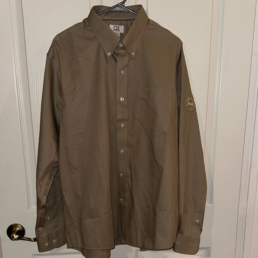 Cutter & Buck Tan Casual Button-Down Shirt